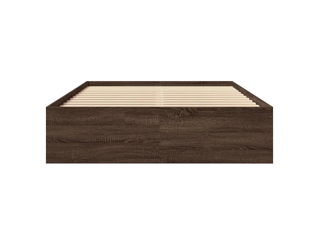 Bettgestell Braun Eichen-Optik 135x190 cm Holzwerkstoff