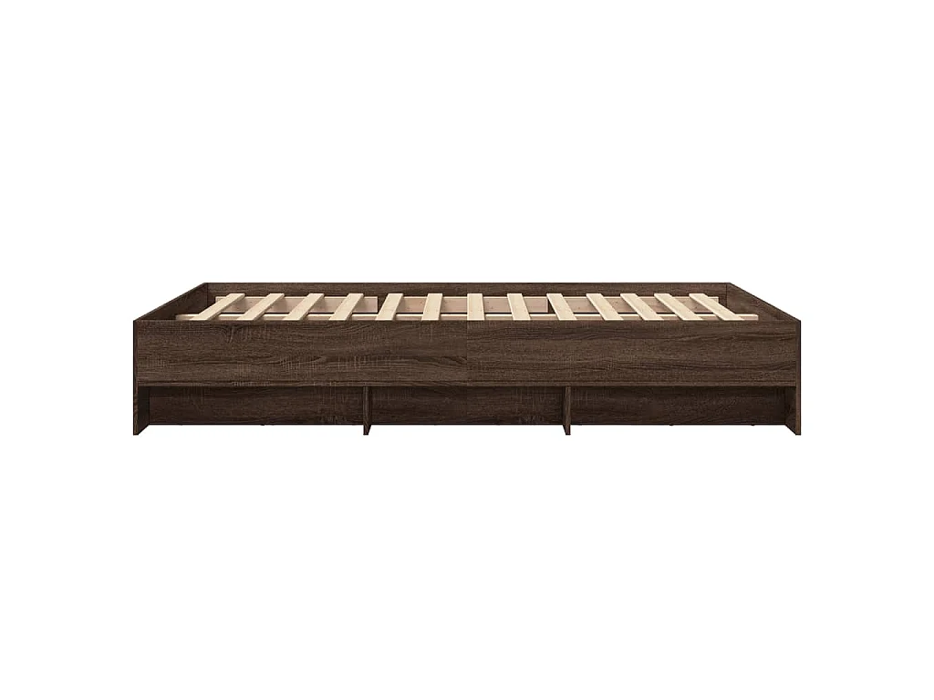 Bettgestell Braun Eichen-Optik 135x190 cm Holzwerkstoff