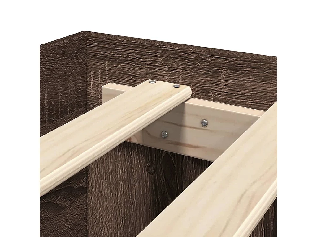 Bettgestell Braun Eichen-Optik 135x190 cm Holzwerkstoff
