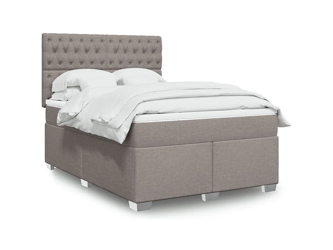 Giroletto a Molle con Materasso Tortora 140x190 cm in Tessuto