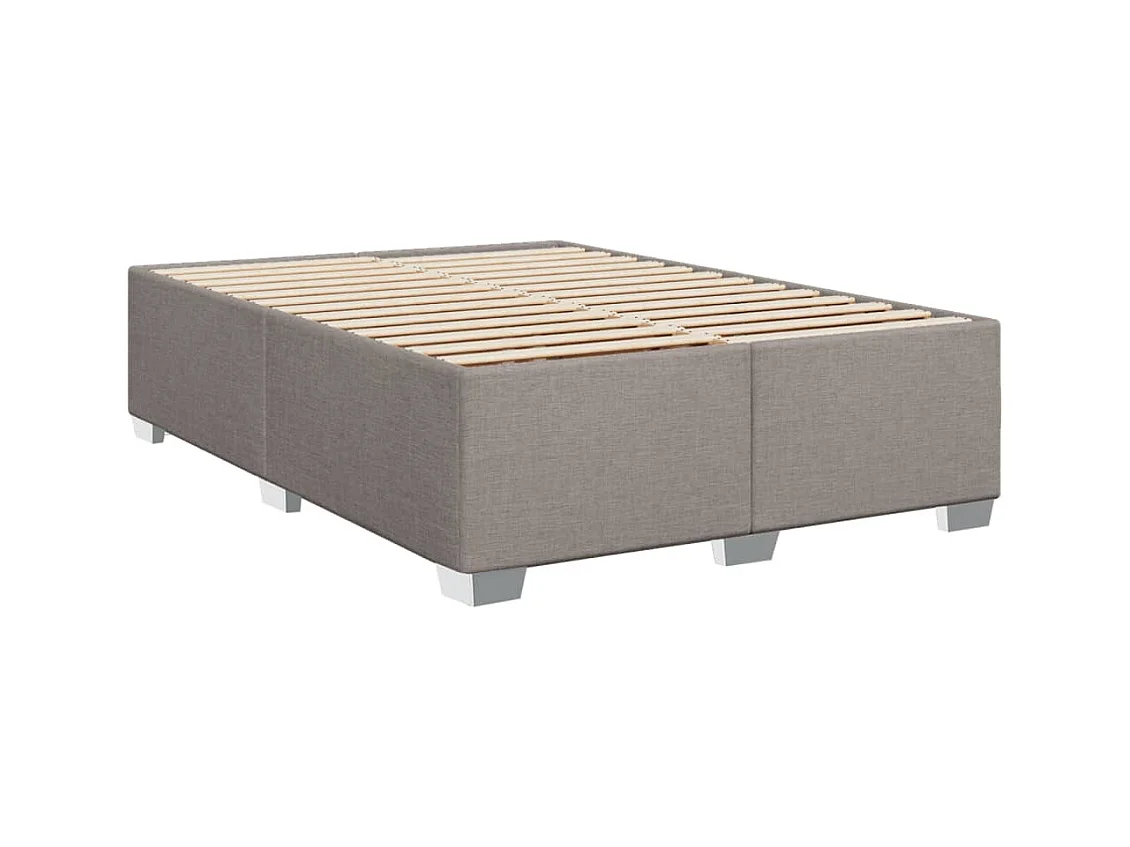 Sommier à lattes de lit avec matelas Taupe 140x190 cm Tissu