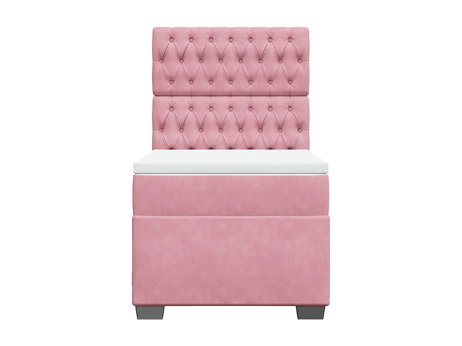 Boxspringbett mit Matratze Rosa 100x200 cm Samt