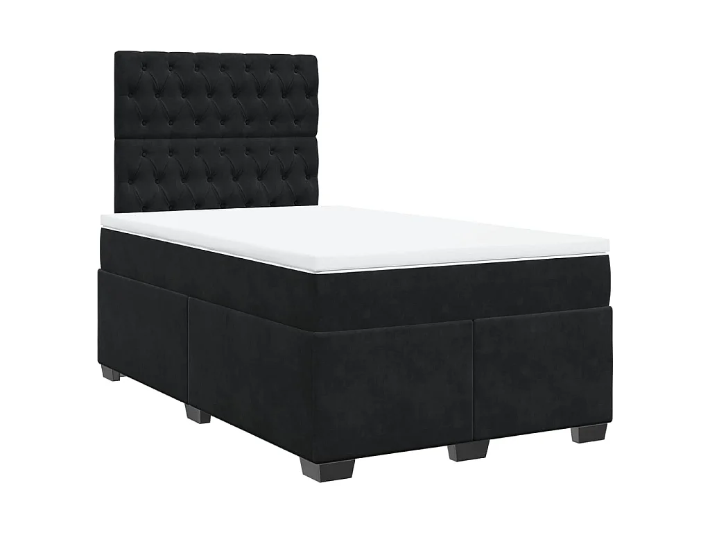 Boxspringbett mit Matratze Schwarz 120x190 cm Samt