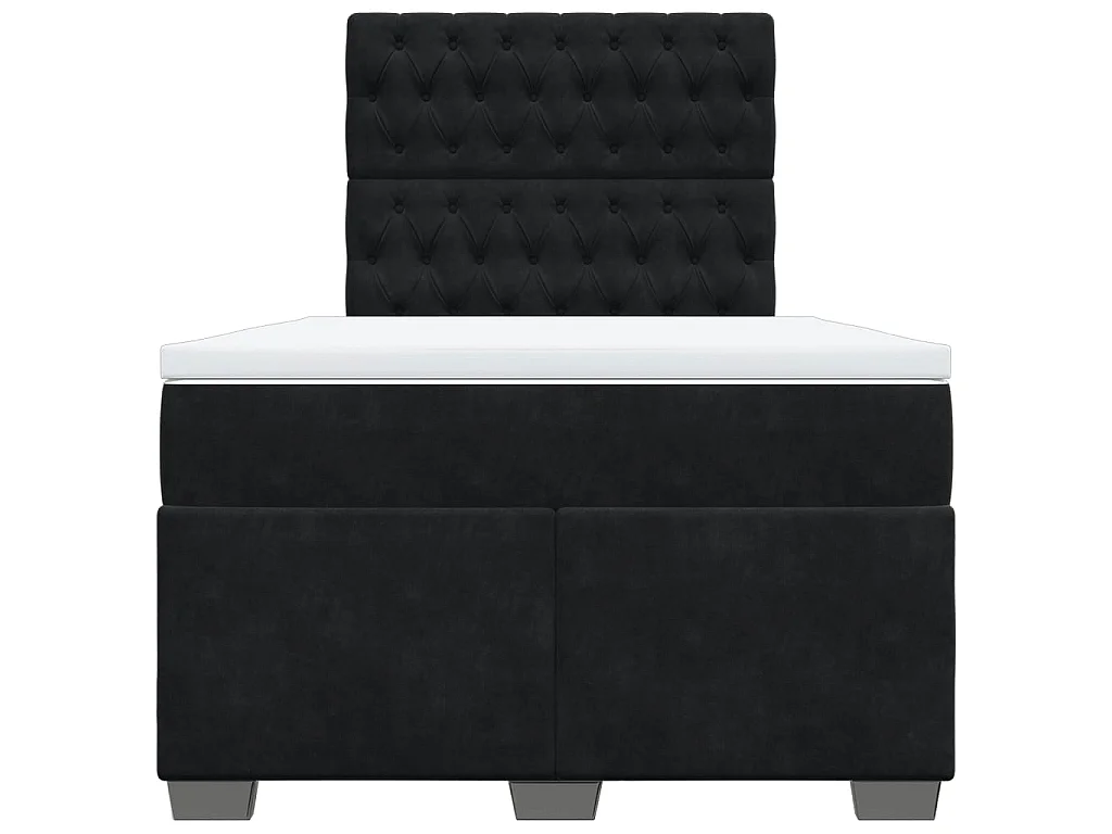 Boxspringbett mit Matratze Schwarz 120x190 cm Samt