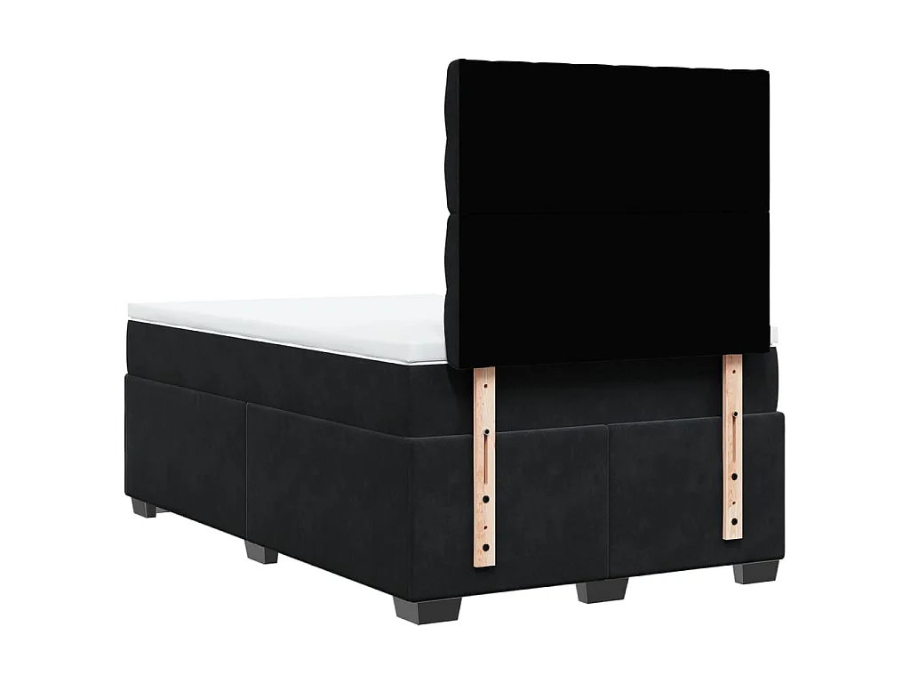 Boxspringbett mit Matratze Schwarz 120x190 cm Samt