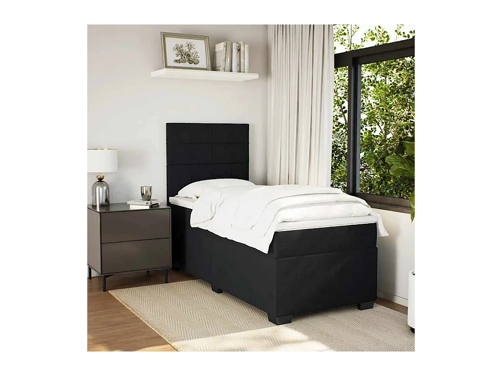 Boxspring met matras fluweel zwart 80x200 cm