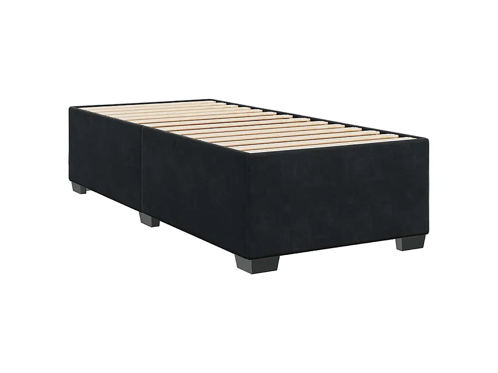 Boxspringbett mit Matratze Schwarz 80x200 cm Samt