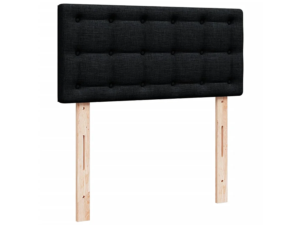 Sommier à lattes de lit avec matelas Noir 90x190 cm Tissu