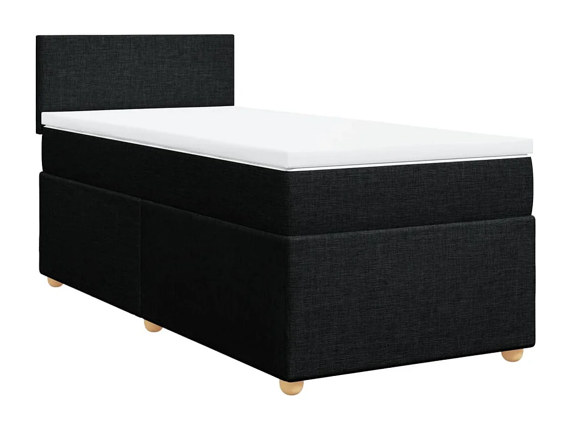 Sommier à lattes de lit avec matelas Noir 100x200 cm Tissu