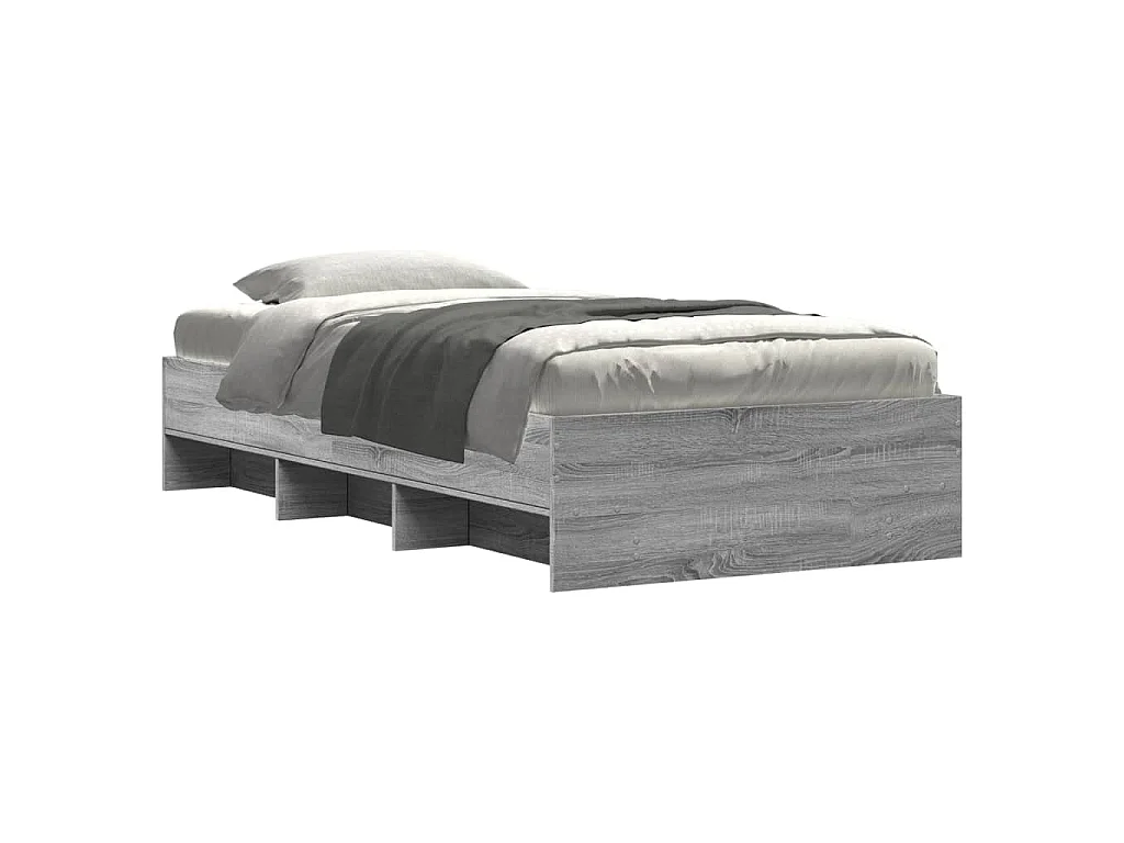 Bedframe bewerkt hout grijs sonoma eikenkleurig 75x190 cm