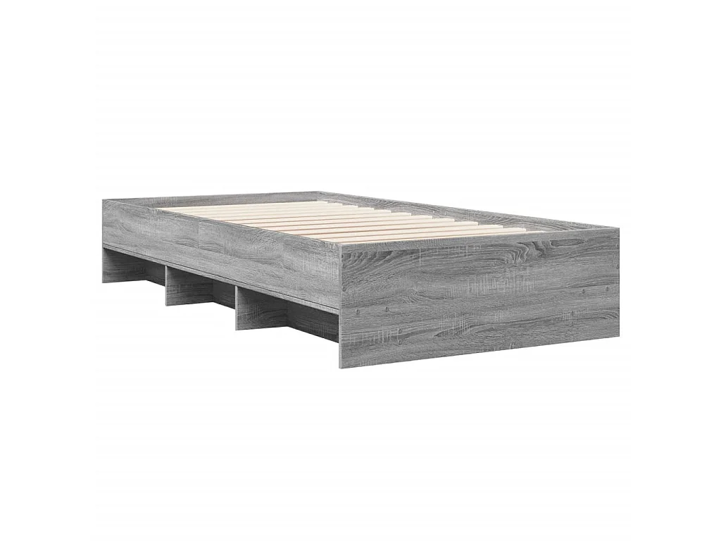 Bedframe bewerkt hout grijs sonoma eikenkleurig 75x190 cm
