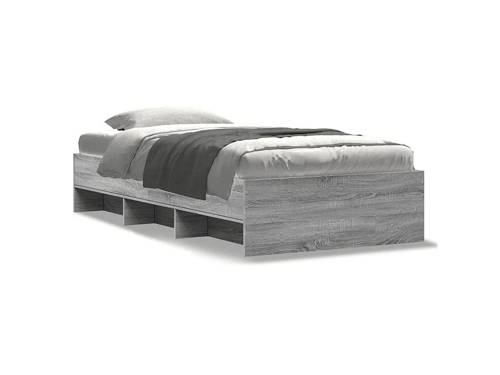 Bedframe bewerkt hout grijs sonoma eikenkleurig 75x190 cm