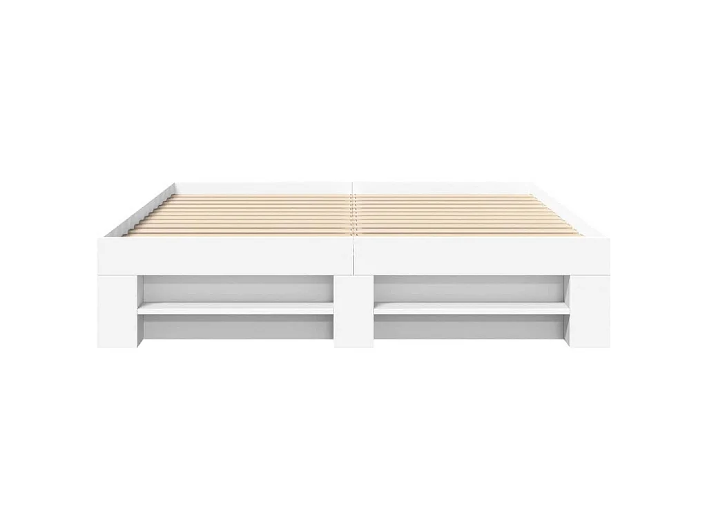 Cadre de lit sans matelas blanc 150x200 cm bois d'ingénierie