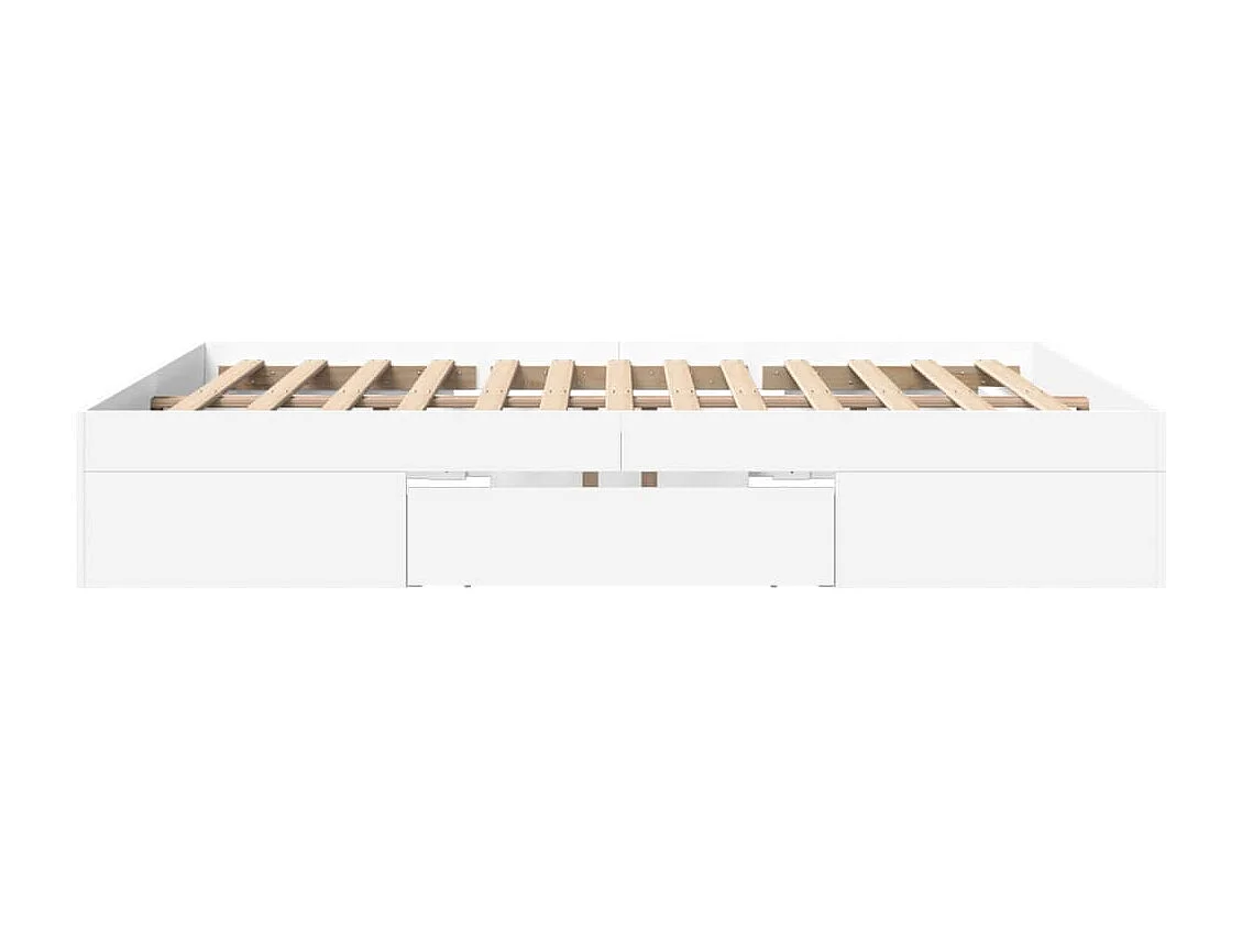 Cadre de lit sans matelas blanc 150x200 cm bois d'ingénierie