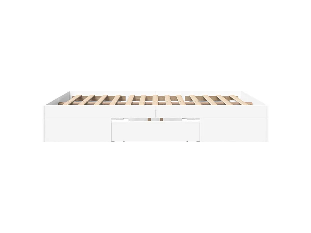 Bedframe bewerkt hout wit 150x200 cm