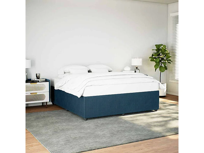 Cadre de lit sans matelas bleu 200x200 cm velours
