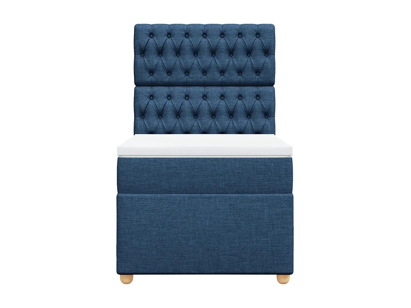 Boxspring met matras stof blauw 90x190 cm