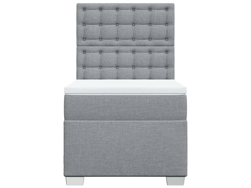 Boxspring met matras stof lichtgrijs 90x190 cm