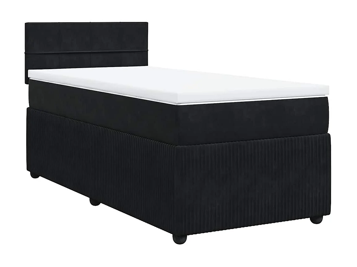 Boxspring met matras fluweel zwart 80x200 cm