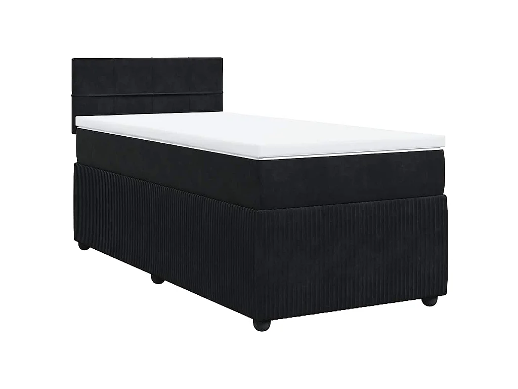 Boxspring met matras fluweel zwart 80x200 cm