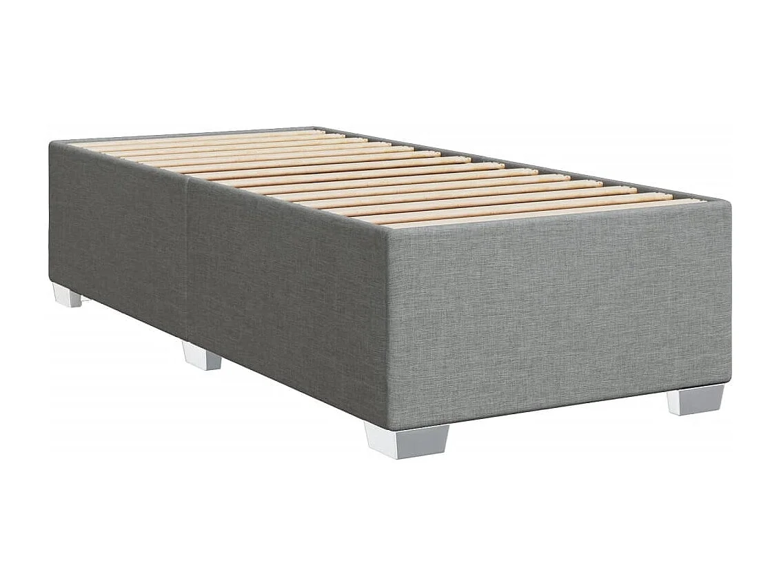 Cama com molas/colchão 100x200 cm tecido cinzento-claro