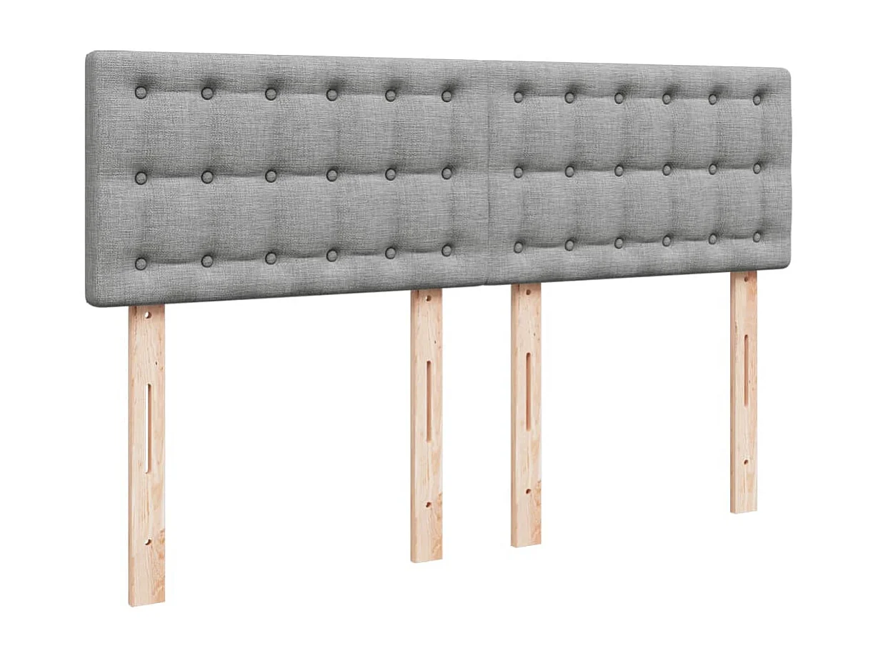 Sommier à lattes de lit avec matelas Gris clair 140x190cm Tissu