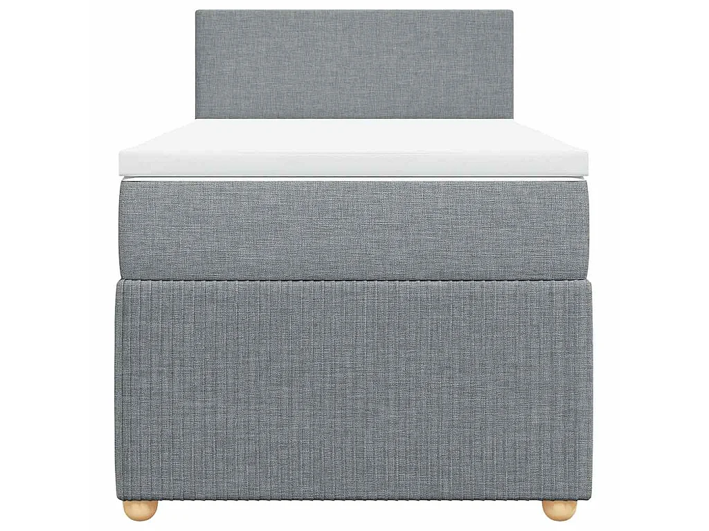 Boxspringbett mit Matratze Hellgrau 90x190 cm Stoff