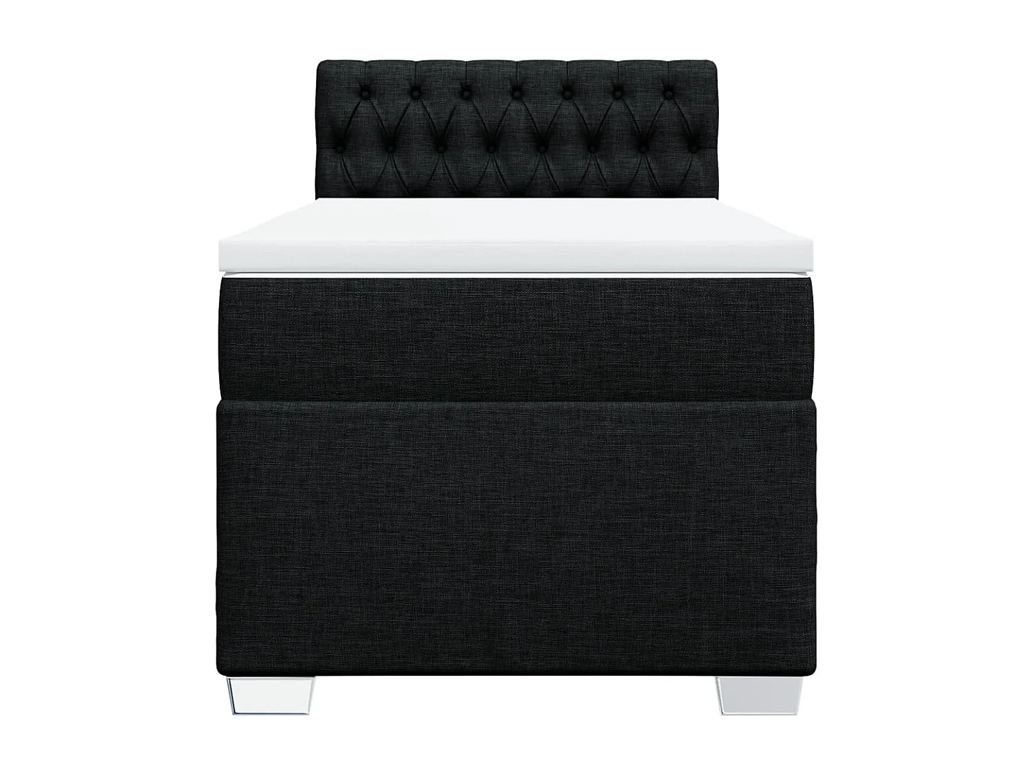 Cama box spring con colchón tela negro 100x200 cm