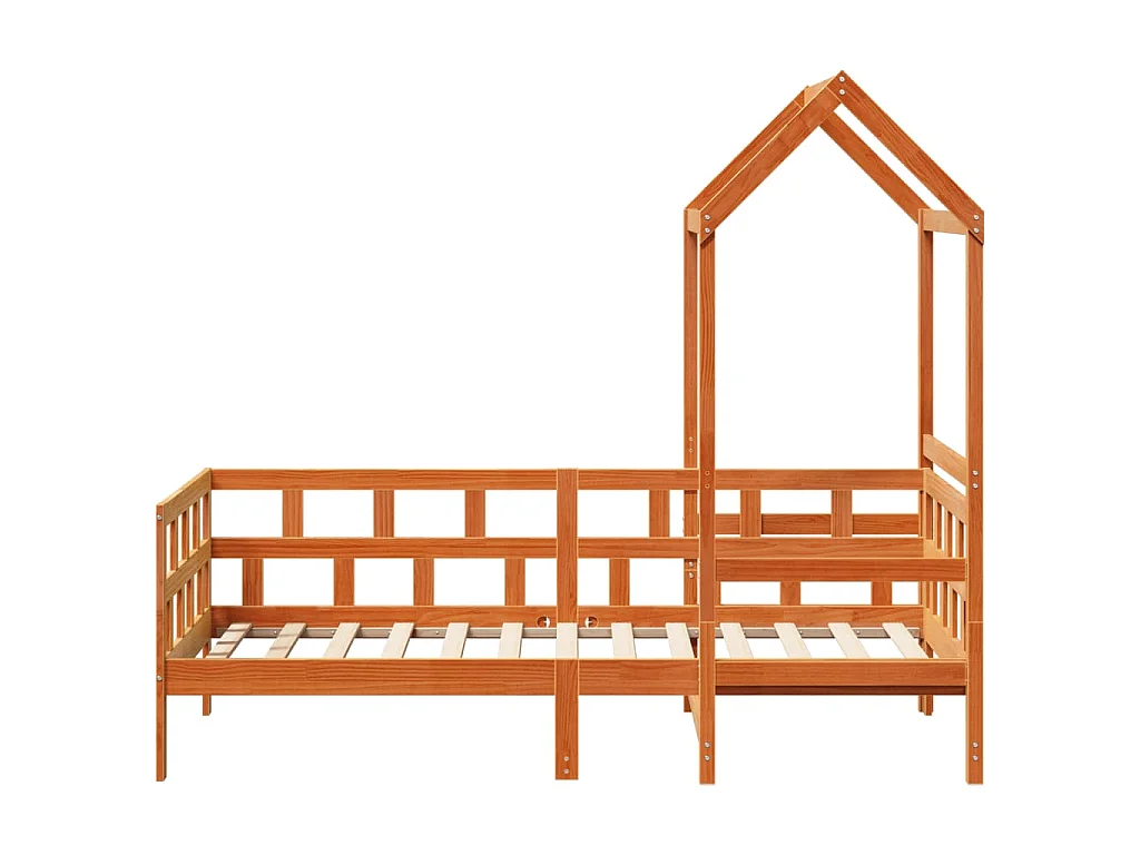 Lit de jour avec toit sans matelas 90x200 cm bois massif