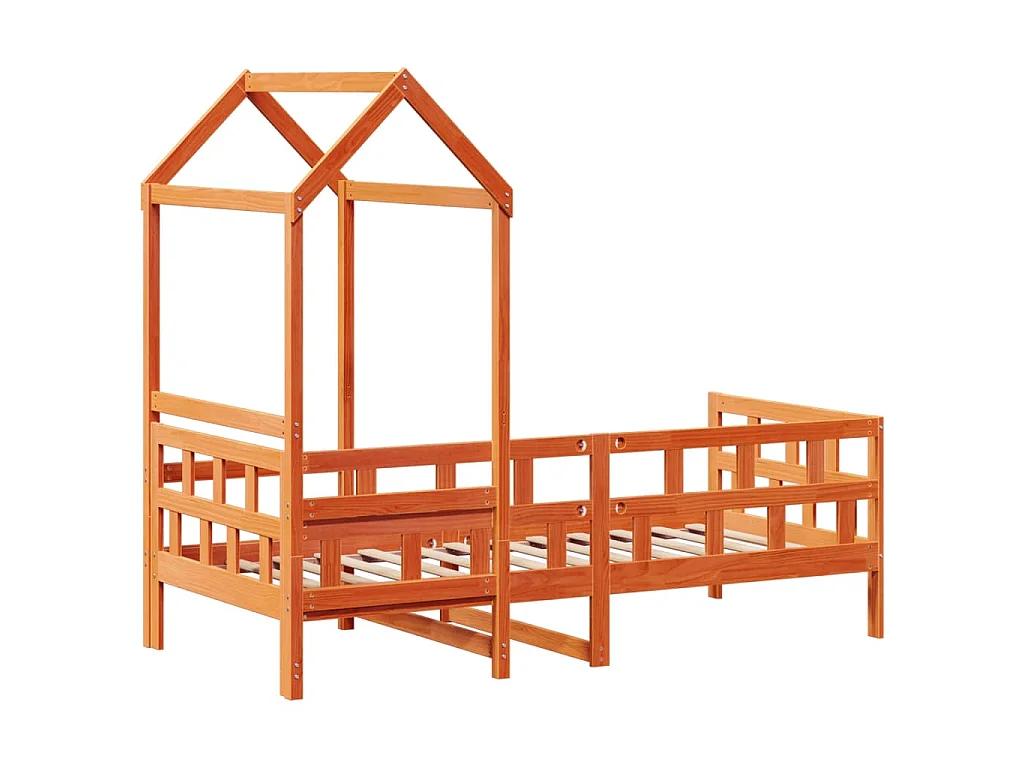 Lit de jour avec toit sans matelas 90x200 cm bois massif
