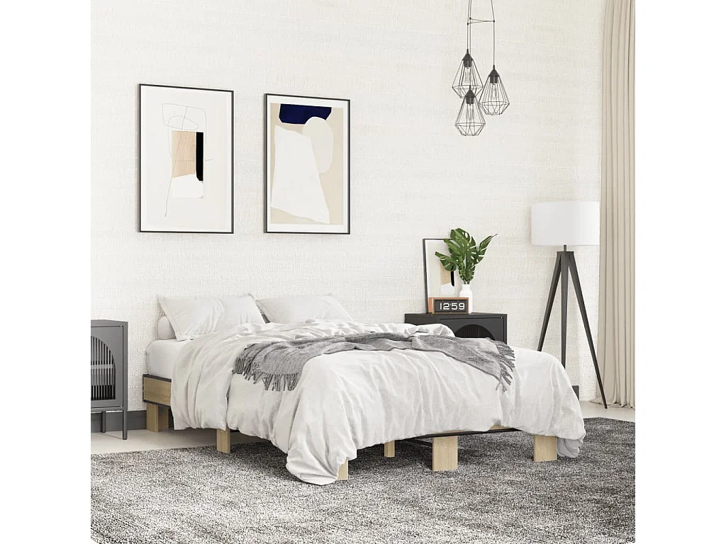 Cadre de lit sans matelas chêne sonoma 120x200 cm