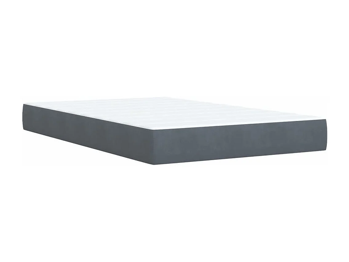 Cama box spring con colchón terciopelo gris oscuro 120x200 cm