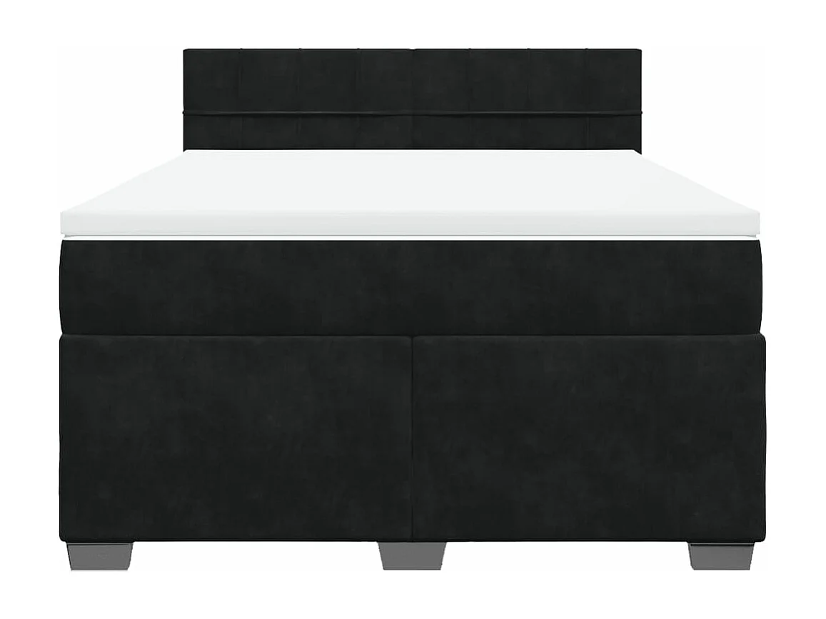 Boxspringbett mit Matratze Schwarz 140x200 cm Samt