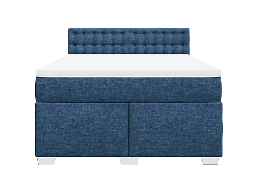 Giroletto a Molle con Materasso Blu 160x200 cm in Tessuto