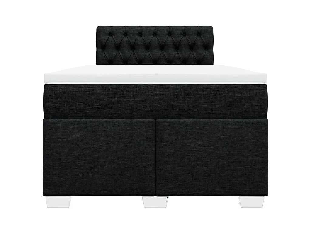 Sommier à lattes de lit avec matelas noir 120x190 cm tissu