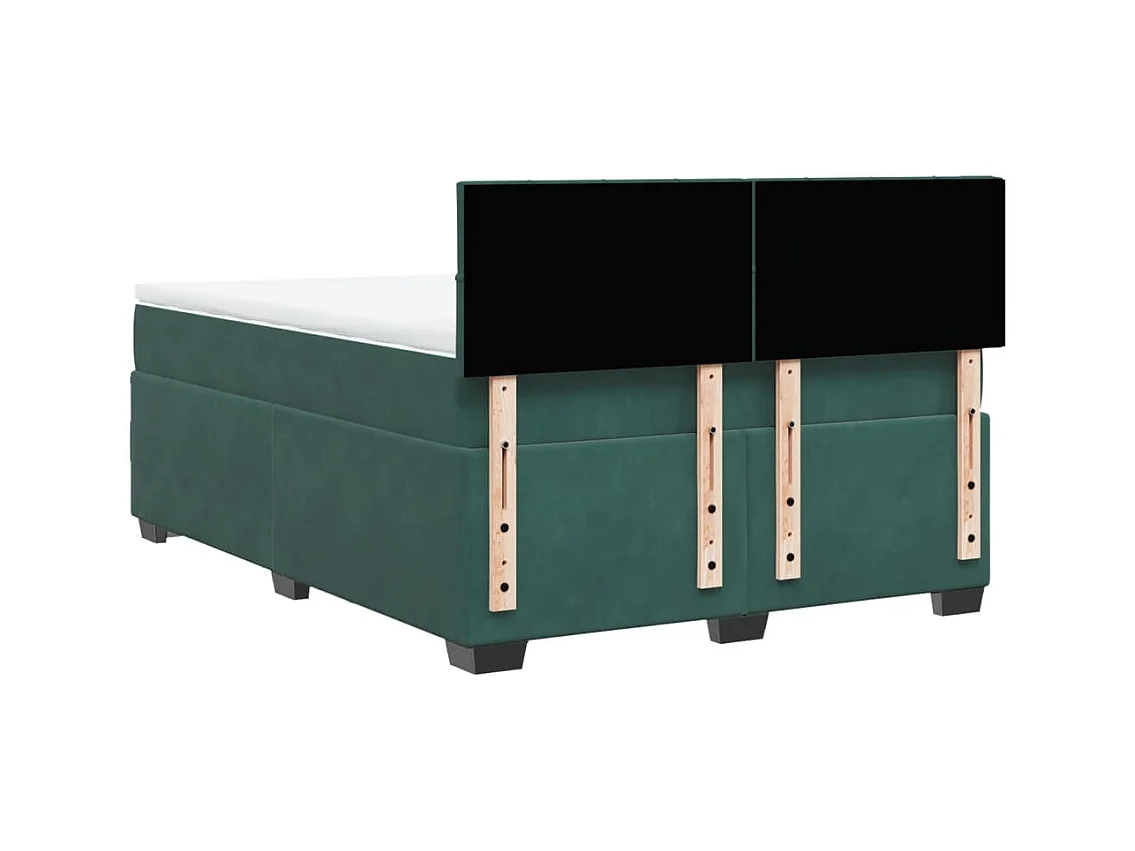 Sommier à lattes de lit et matelas Vert foncé 160x200cm Velours