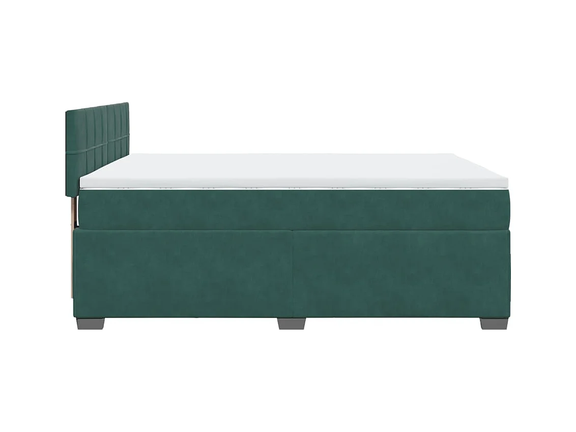Sommier à lattes de lit et matelas Vert foncé 160x200cm Velours