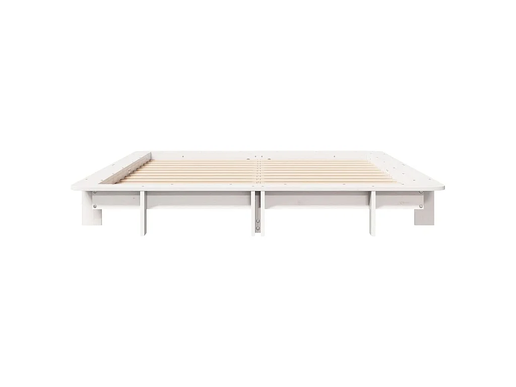 Cadre de lit sans matelas blanc 140x190 cm bois de pin massif