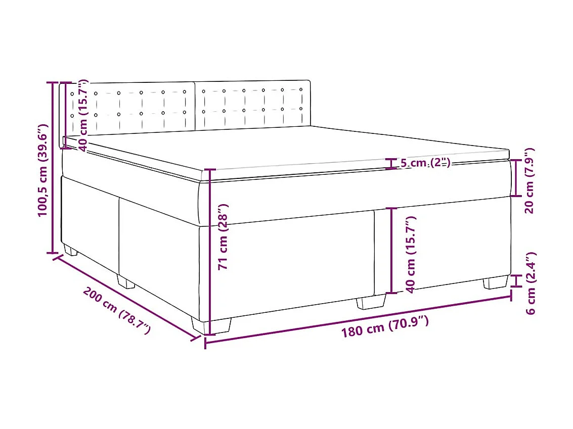 Boxspring met matras kunstleer zwart 180x200 cm