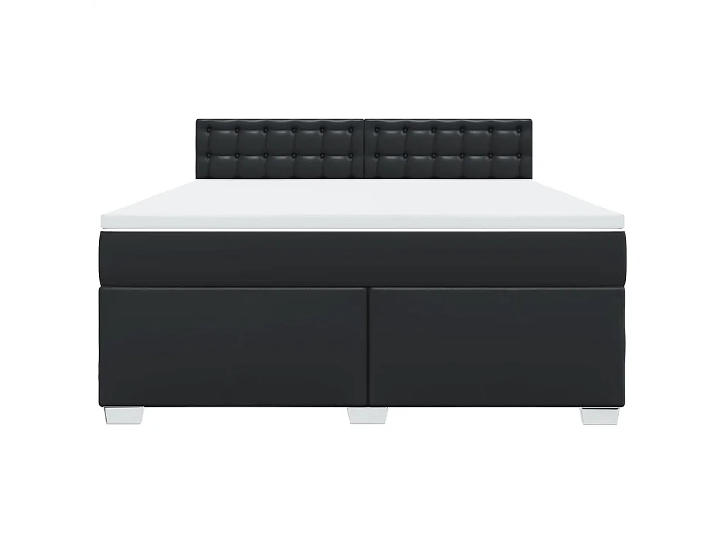 Boxspring met matras kunstleer zwart 180x200 cm