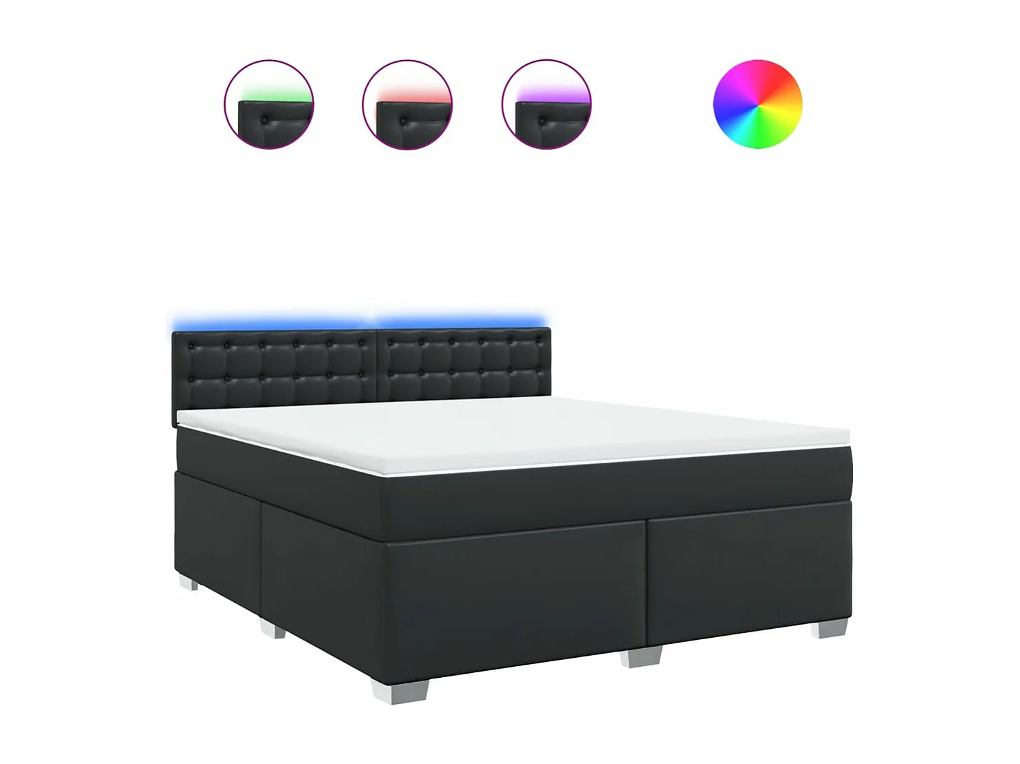 Boxspring met matras kunstleer zwart 180x200 cm