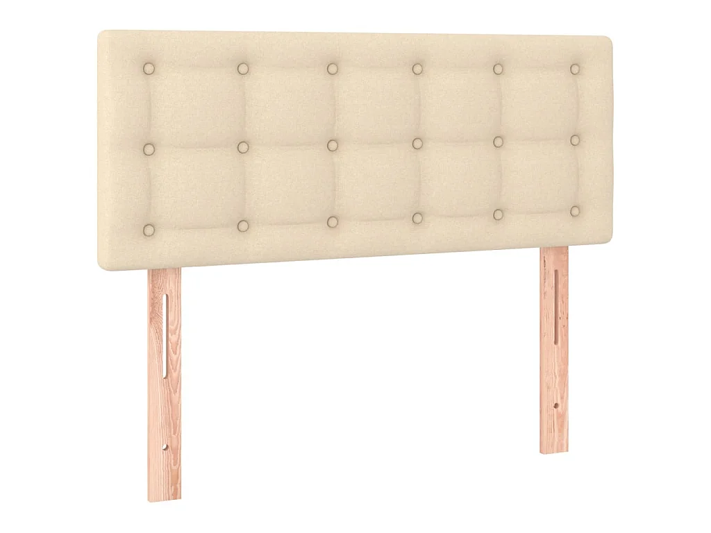 Sommier à lattes de lit avec matelas crème 120x190 cm tissu