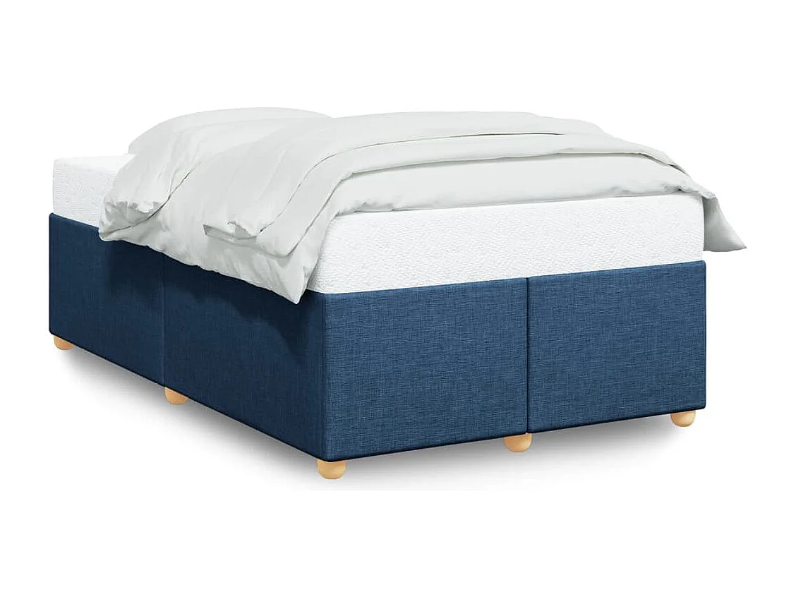 Cadre de lit sans matelas bleu 120x190 cm tissu