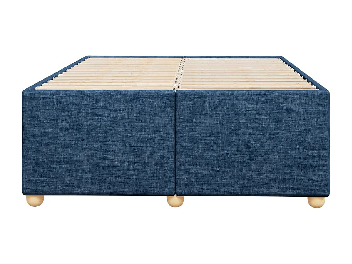 Cadre de lit sans matelas bleu 120x190 cm tissu