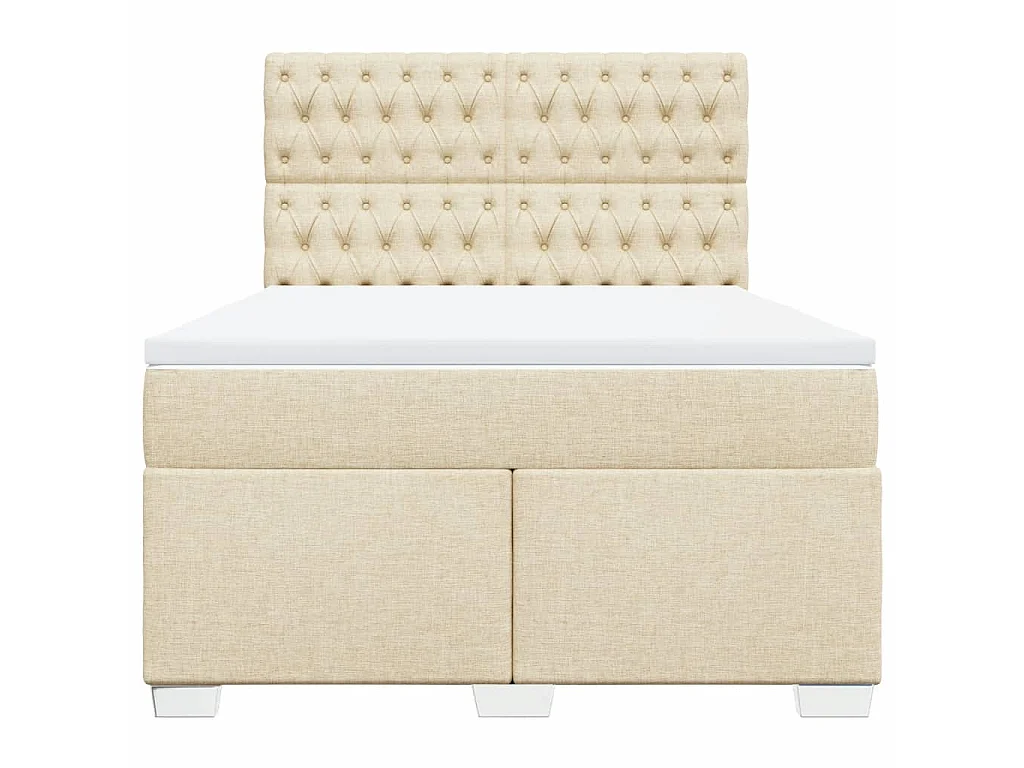Boxspringbett mit Matratze Creme 140x200 cm Stoff