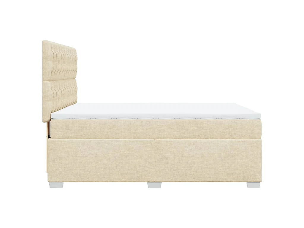 Boxspringbett mit Matratze Creme 140x200 cm Stoff