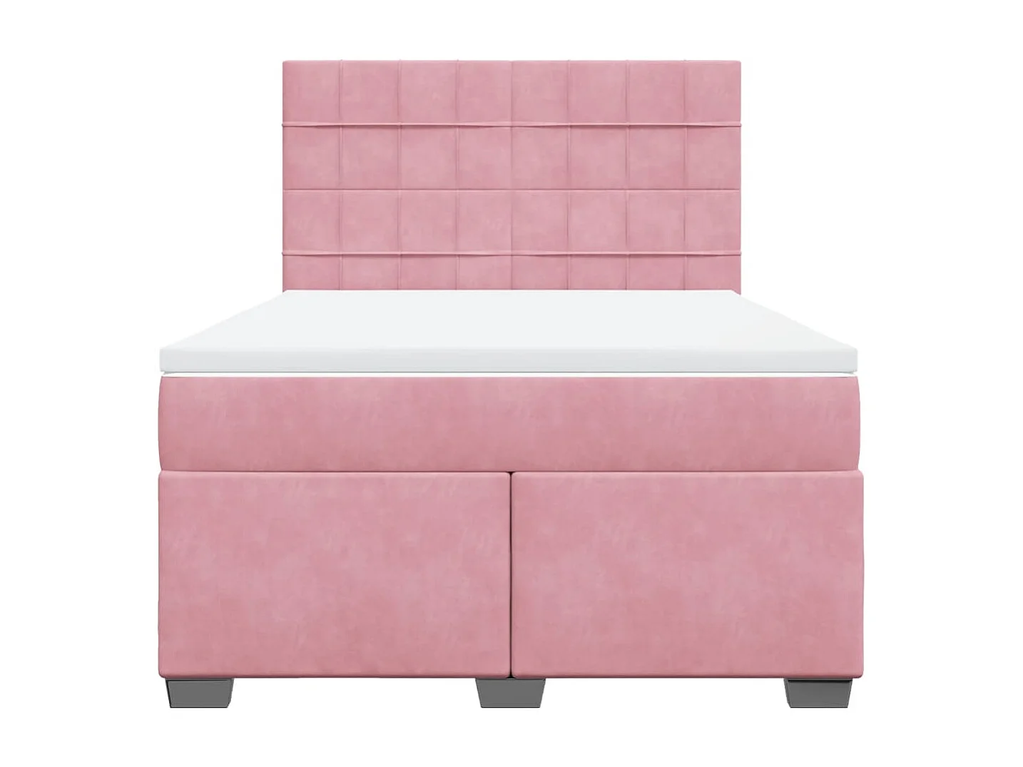 Boxspring met matras fluweel roze 160x200 cm