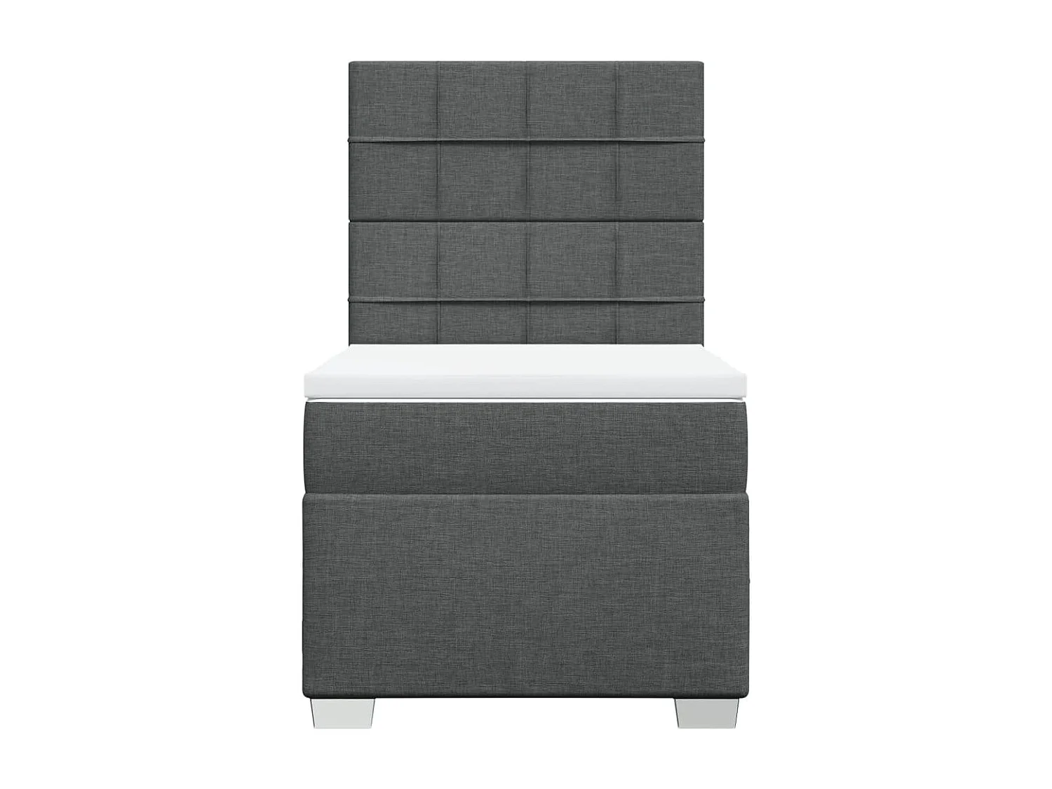 Sommier à lattes de lit et matelas Gris foncé 90x190 cm Tissu