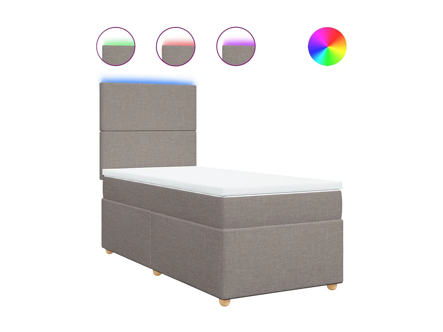 Boxspring met matras stof taupe 80x200 cm