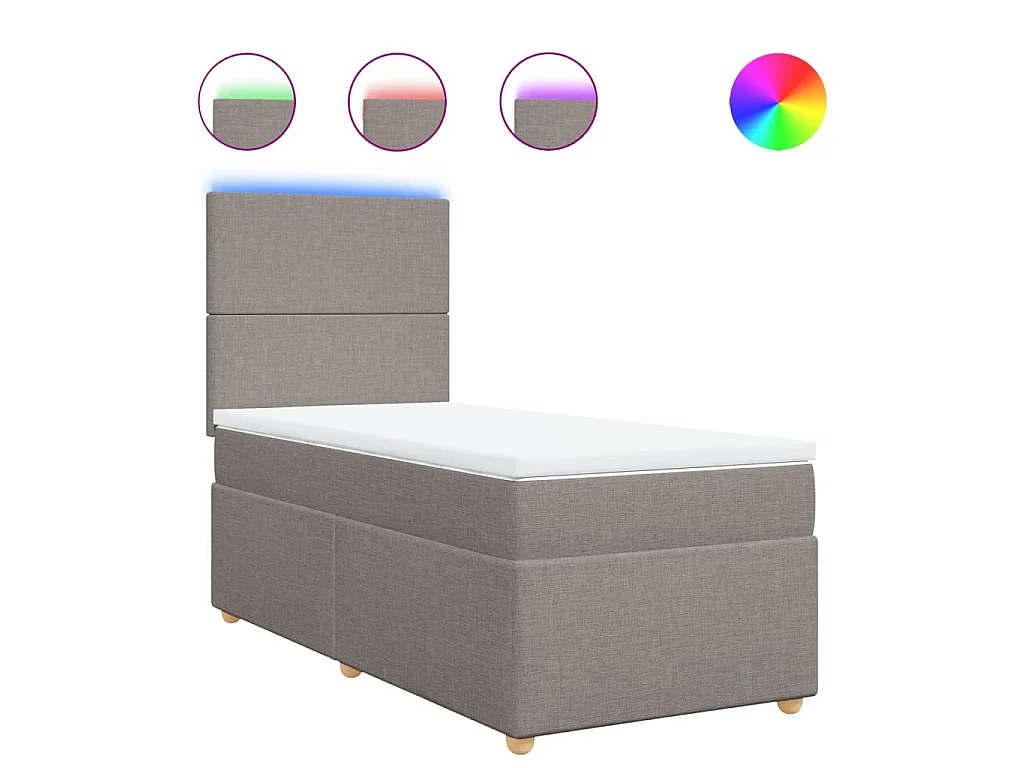 Boxspring met matras stof taupe 80x200 cm